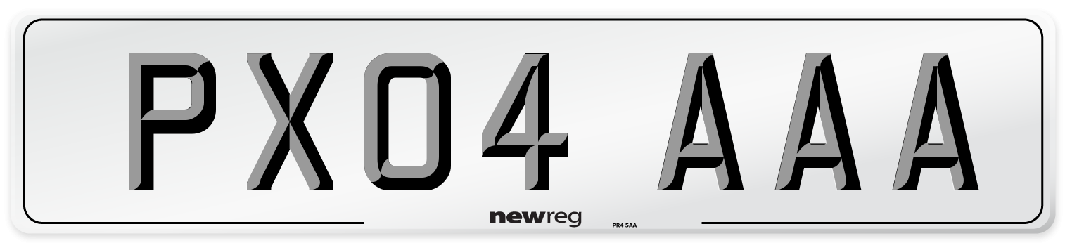 PX04 AAA Number Plate from New Reg